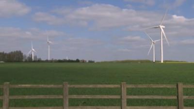 Wind turbines on Eye Airfield