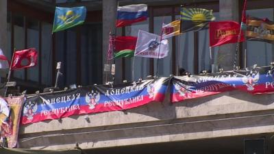 Occupied building in Donetsk