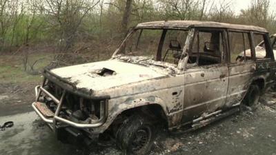 Burned out car