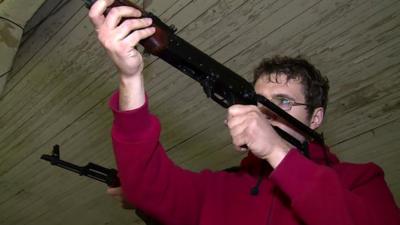 A civilian in firearm training