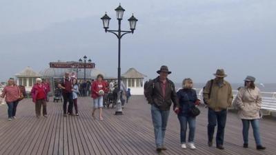 Tourists on Cromer Pier