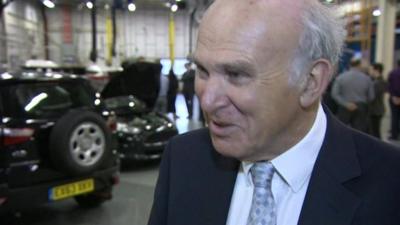 Business Secretary Vince Cable at Dunton