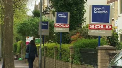 For Sale signs in Cardiff street