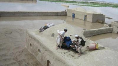 Afghan houses in Jowzjan province submerged by floods