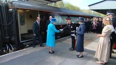 Queen at Haverfordwest station