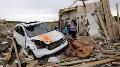 Tornado damage in Vilonia, Arkansas