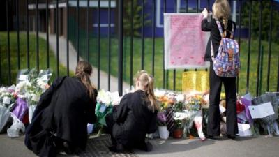 Pupils place tributes to Ann Maguire