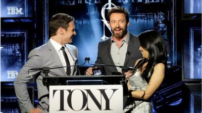 Jonathan Groff, Hugh Jackman and Lucy Liu