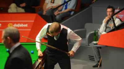 Barry Hawkins defeats Dominic Dale at the World Snooker Championship.