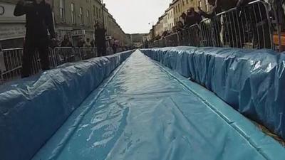 A view of the water slide