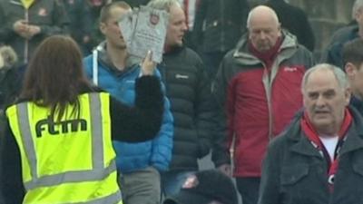 Fanzine seller at Sunderland