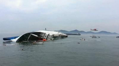 The capsized South Korean ferry