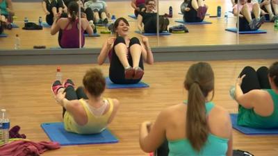 Women at exercise class