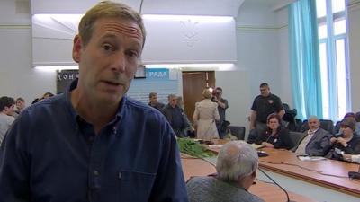 Richard Galpin at meeting of pro-Russian activists