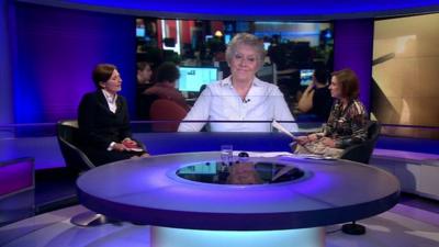 Nicky Moffat (l); Judith Webb (c); Kirsty Wark