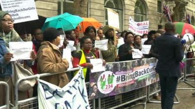 Protesters in London