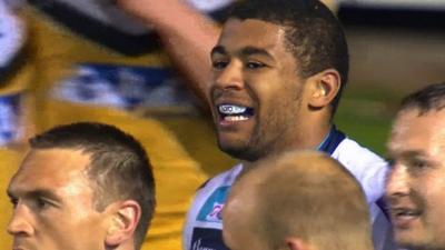 Kallum Watkins finishes off one of two tries he scored to help Leeds Rhinos secure a seventh successive victory beating Castleford 22-14 at Wheldon Road.