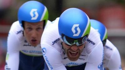 Oreca GreenEdge from Australia won the team time trial at the Giro d'Italia