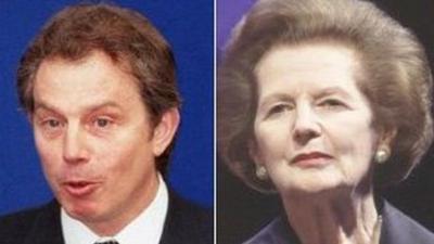 Tony Blair and Margaret Thatcher