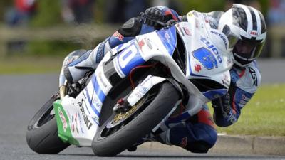 William Dunlop in action at NW200 Tuesday practice