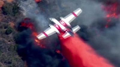 Plane being used to fight fires