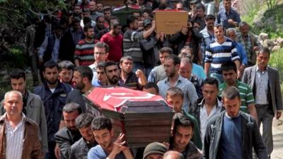 People carrying a coffin in Soma