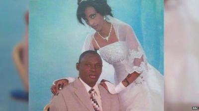 Meriam Yehya Ibrahim Ishag pictured on her wedding day with her husband