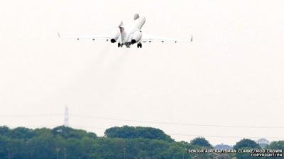 Sentinel reconnaissance aircraft leaves RAF Waddington