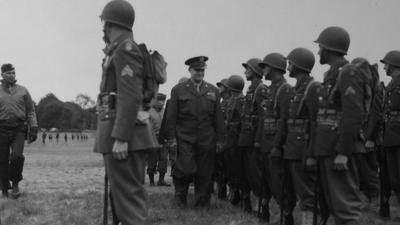 General Eisenhower inspecting the soldiers stationed in County Fermanagh