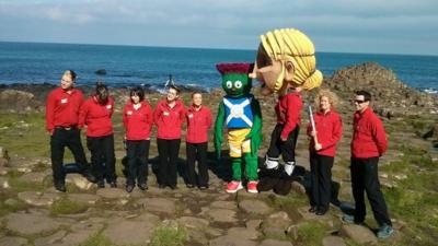 Baton at the Giant's Causeway in Northern Ireland