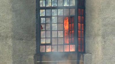 Glasgow School of Art in flames