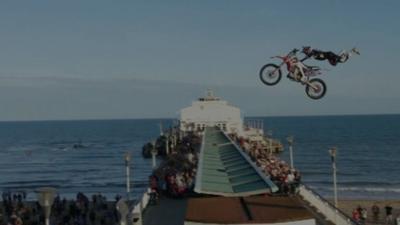 Dan Whitby jumping Bournemouth Pier