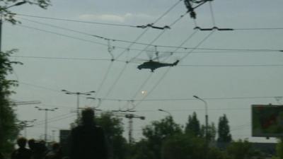 Helicopter at Donetsk airport