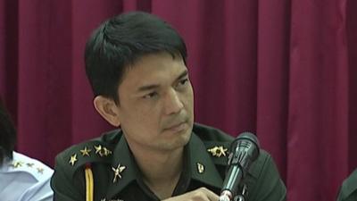 Thai military at a press conference