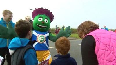 Baton mascot Clyd