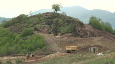 Site of gold mine at Sakdrisi hill in Georgia