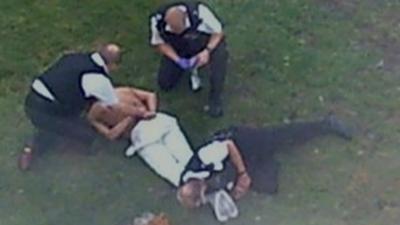 Sean Rigg restrained by officers