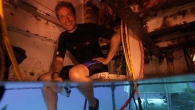 Fabien Cousteau in the underwater habitat