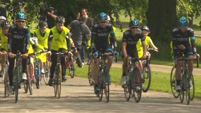 Chris Froome and Team Sky cyclists