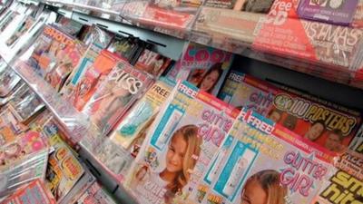 Magazines in newsagents