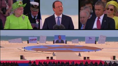 Ceremony on the beach at Ouistreham