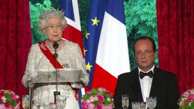 The Queen and President Hollande