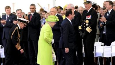 The Queen and world leaders at D-Day event