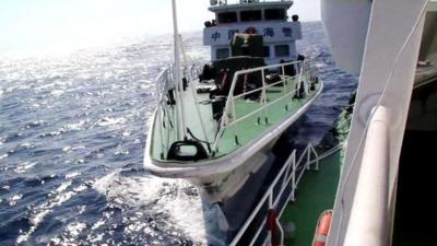 Footage of a collision between a Chinese coastguard vessel and a Vietnamese ship in the South China Sea.