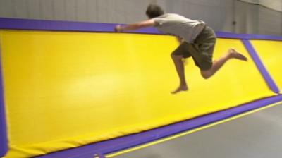 Inside the trampoline park at Camberley