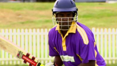 Cricketer with bat