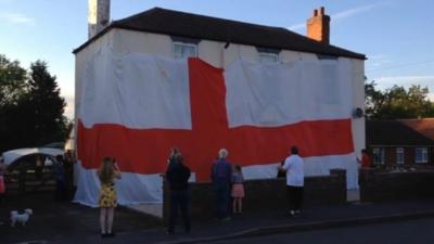 John Jupp covered his house with an England flag