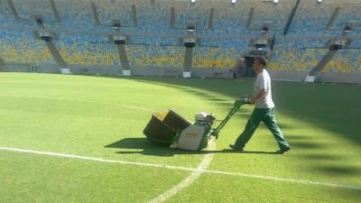 Derbyshire-made Dennis lawnmowers at the World Cup