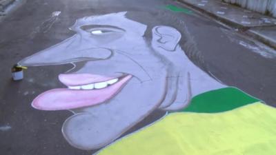 The street painting of Neymar