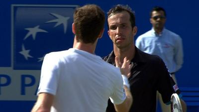 Andy Murray congratulates opponent Radek Stepanek